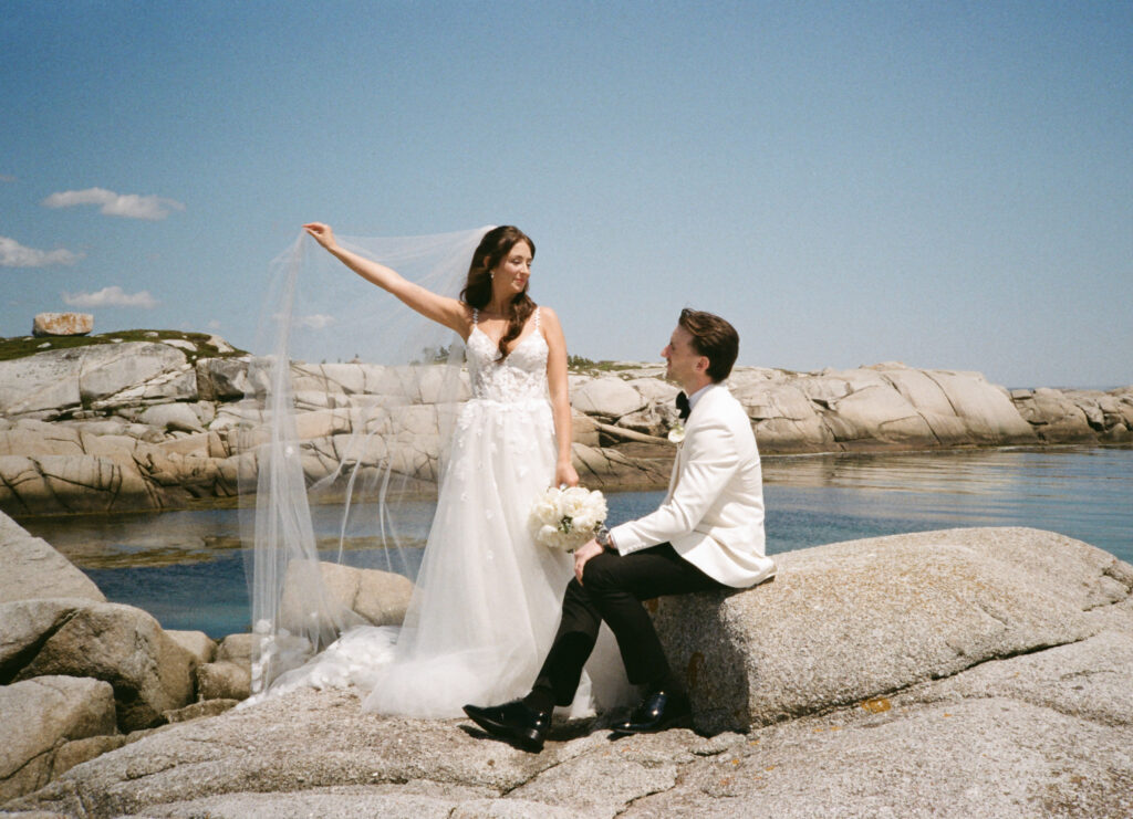 Wedding portraits by the ocean at Oceanstone Resort