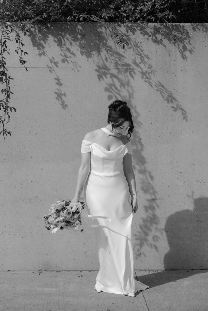 Bride and groom sharing a quiet moment together before their wedding ceremony in Nova Scotia