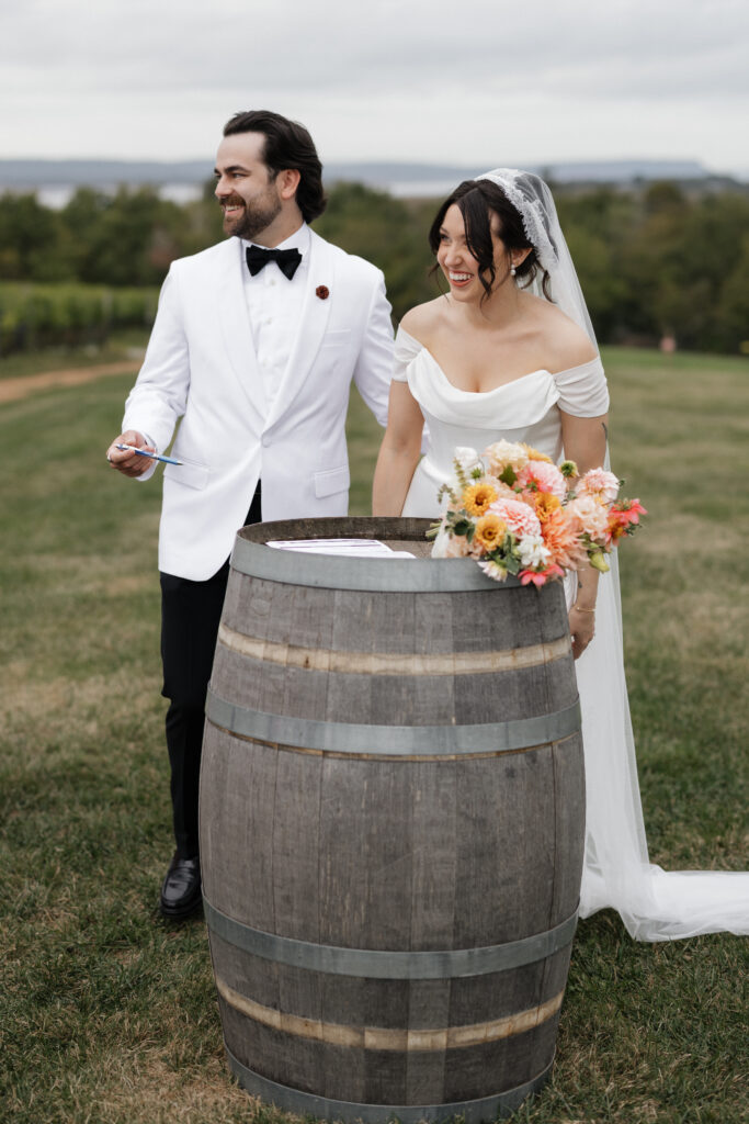 Emotional wedding ceremony moment captured by Nova Scotia wedding photographer Janelle Connor