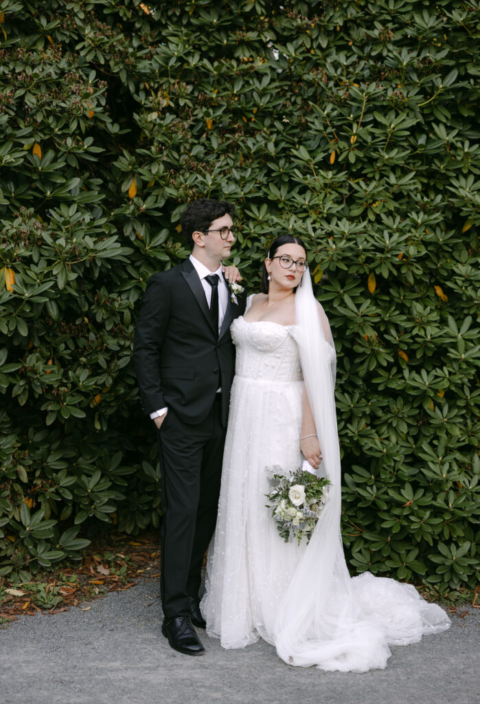 Bride and groom portraits at Halifax Public Gardens during Lord Nelson wedding