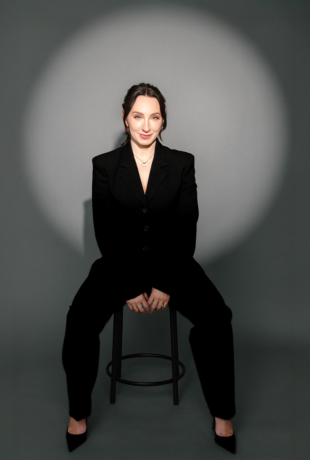 Creative branding photoshoot capturing business owner in authentic way