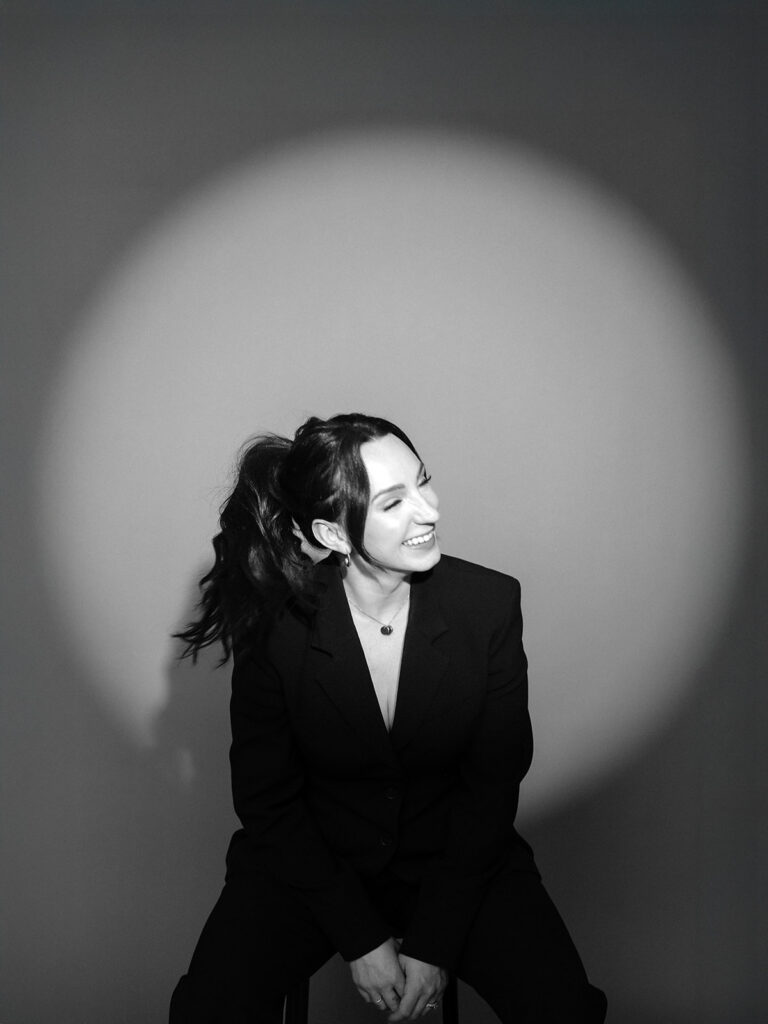 Creative branding photoshoot capturing business owner in authentic way