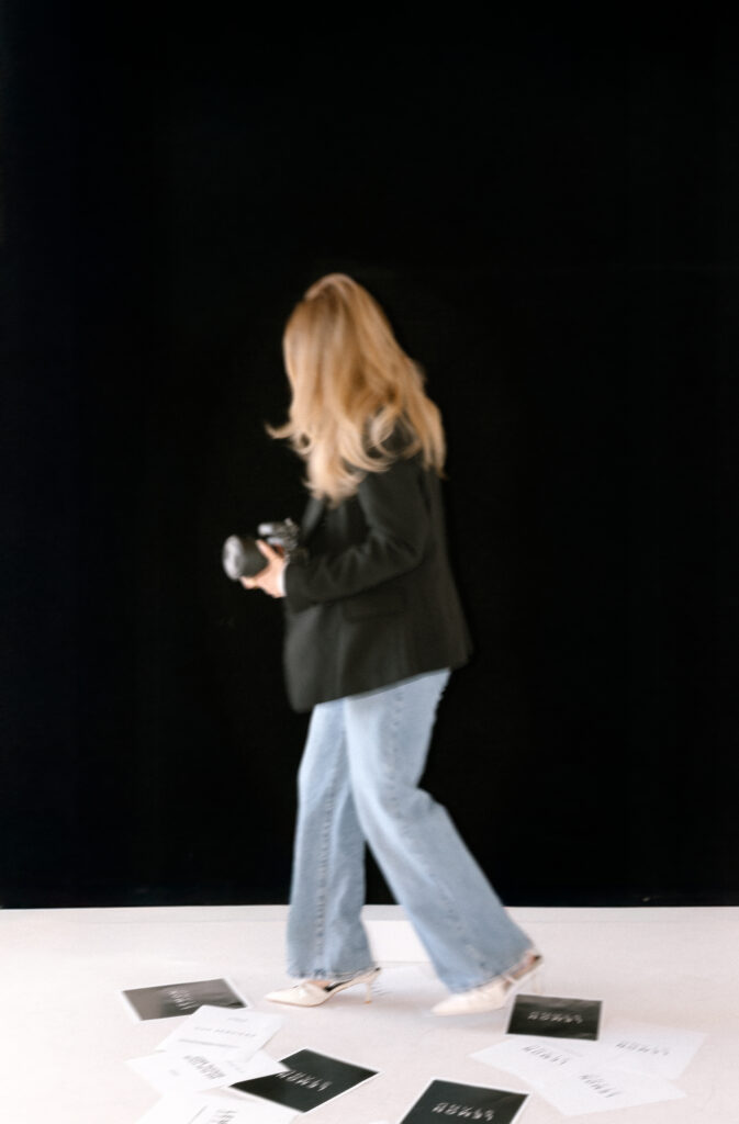 Personal branding session in natural light studio with relaxed, editorial feel